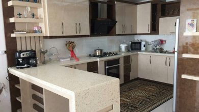 هایگلاس کتان کرم و کتان شکلاتی