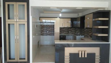 کابینت آشپزخانه نسکافه ای ذغالی هایگلاس