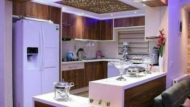 آشپزخانه کوچک ایرانی با کابینت مدرن