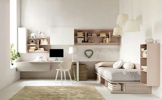 اتاق خواب کرم قهوه ای