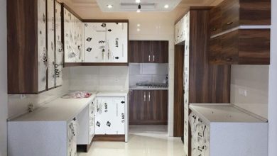 آشپزخانه نما با کابینت مدرن هایگلاس