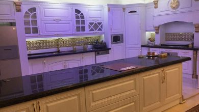 مدل کابینت ممبران سفید و طلایی