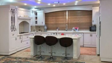 مدل آشپزخانه ایرانی کلاسیک سفید 2