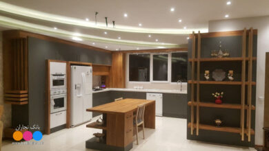 آشپزخانه ایرانی طوسی طلائی